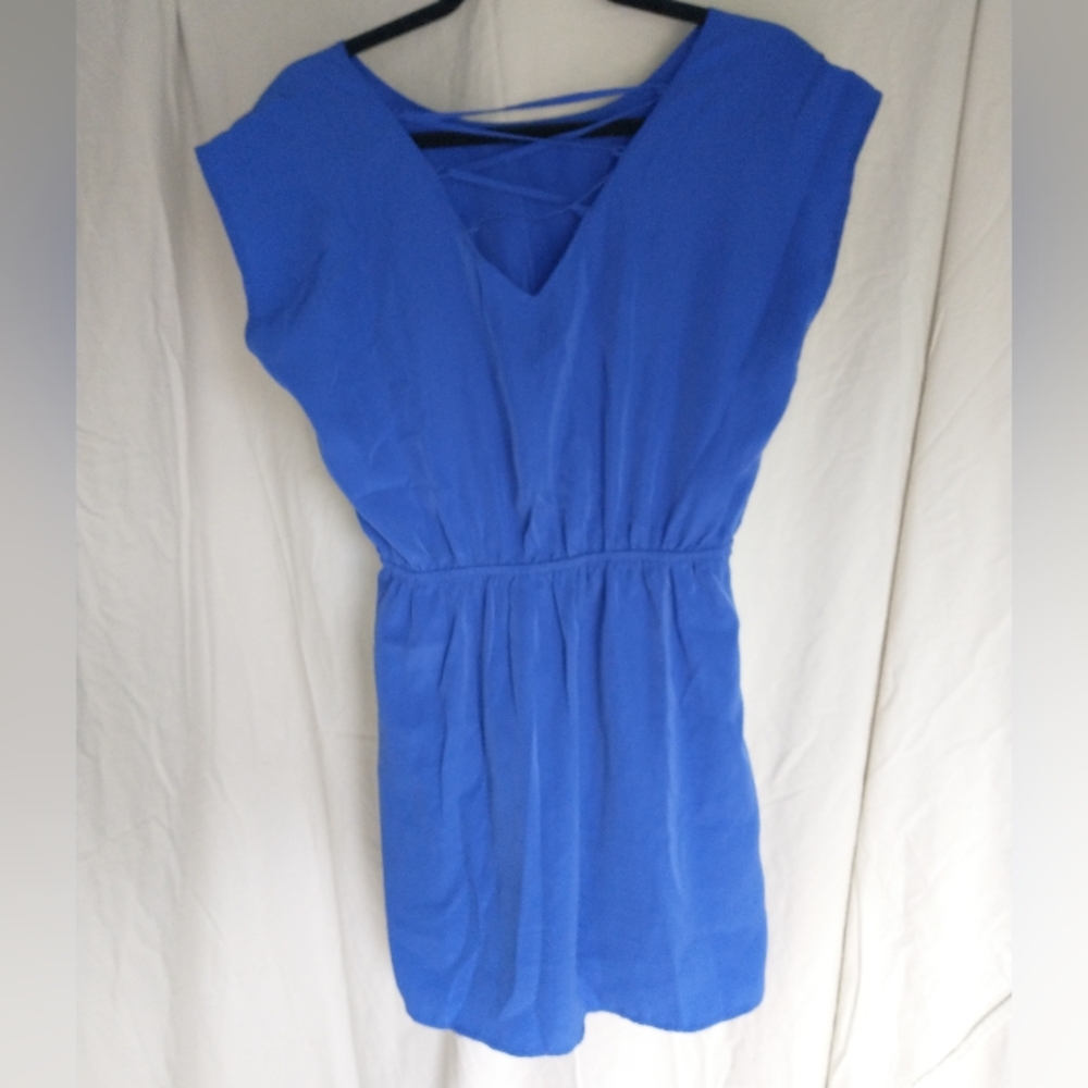 Women's Royal blue polyester dress - Picture 10 of 10